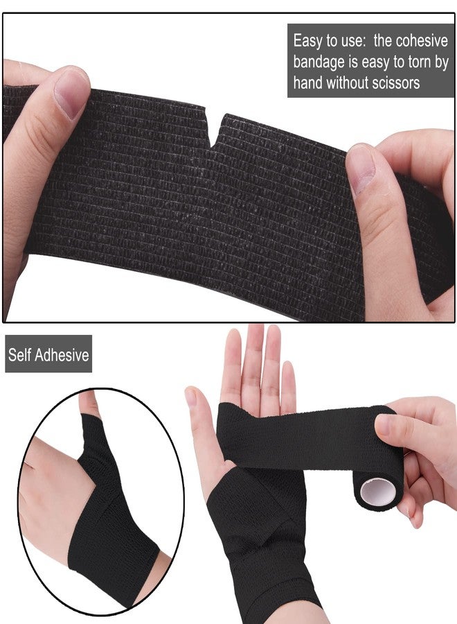 BQTQ 72 Rolls Self Adhesive Bandage 2 Inch Self Adherent Wrap Black Tape Self Stick Bandages Stretch for Wrist Ankle Swelling Sprains - Image 3
